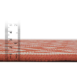 Rust Red 7' 10 x 7' 10 Outdoor Trellis Square Area Rug Weather Resistant for Patio, Deck, Terrace, Balcony, Porch Geometric Design Water Safe Outside Carpet for Sale at Rug Engine