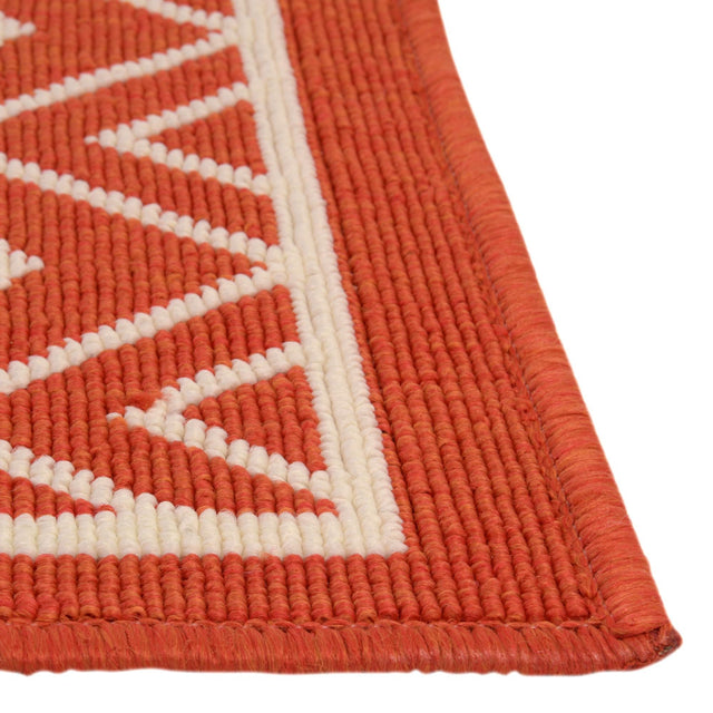 Rust Red 7' 10 x 7' 10 Outdoor Trellis Square Area Rug Weather Resistant for Patio, Deck, Terrace, Balcony, Porch Geometric Design Water Safe Outside Carpet for Sale at Rug Engine
