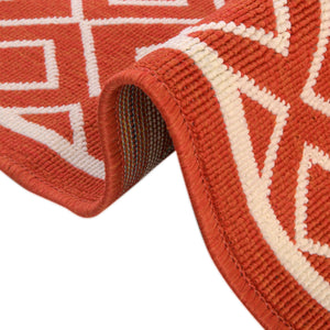 Rust Red 7' 10 x 7' 10 Outdoor Trellis Square Area Rug Weather Resistant for Patio, Deck, Terrace, Balcony, Porch Geometric Design Water Safe Outside Carpet for Sale at Rug Engine
