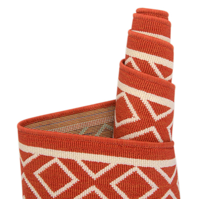 Rust Red 7' 10 x 7' 10 Outdoor Trellis Square Area Rug Weather Resistant for Patio, Deck, Terrace, Balcony, Porch Geometric Design Water Safe Outside Carpet for Sale at Rug Engine