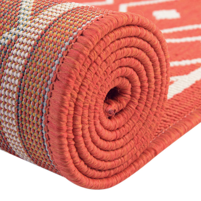 Rust Red 7' 10 x 7' 10 Outdoor Trellis Square Area Rug Weather Resistant for Patio, Deck, Terrace, Balcony, Porch Geometric Design Water Safe Outside Carpet for Sale at Rug Engine