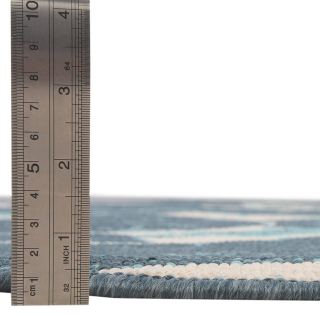 Navy Blue 5' 3 x 8' Outdoor Coastal Rectangle Rug