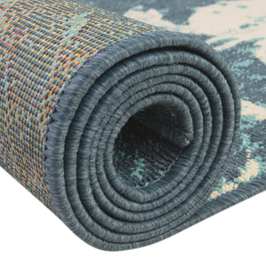 Navy Blue 7' 1 x 7' 1 Outdoor Coastal Round Rug
