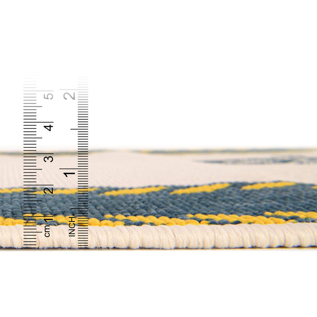 Ivory 5' 3 x 8' Outdoor Coastal Rectangle Area Rug Weather Resistant for Patio, Deck, Terrace, Balcony, Porch 100% Polypropylene Coastal Decor Carpet for Sale at Rug Engine