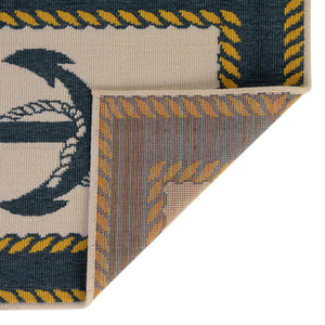 Ivory 9' x 12' Outdoor Coastal Rectangle Rug