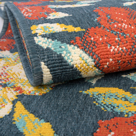 Multicolor 9' x 12' Outdoor Coastal Rectangle Area Rug Weather Resistant for Patio, Deck, Terrace, Balcony, Porch 100% Polypropylene Coastal Decor Carpet for Sale at Rug Engine