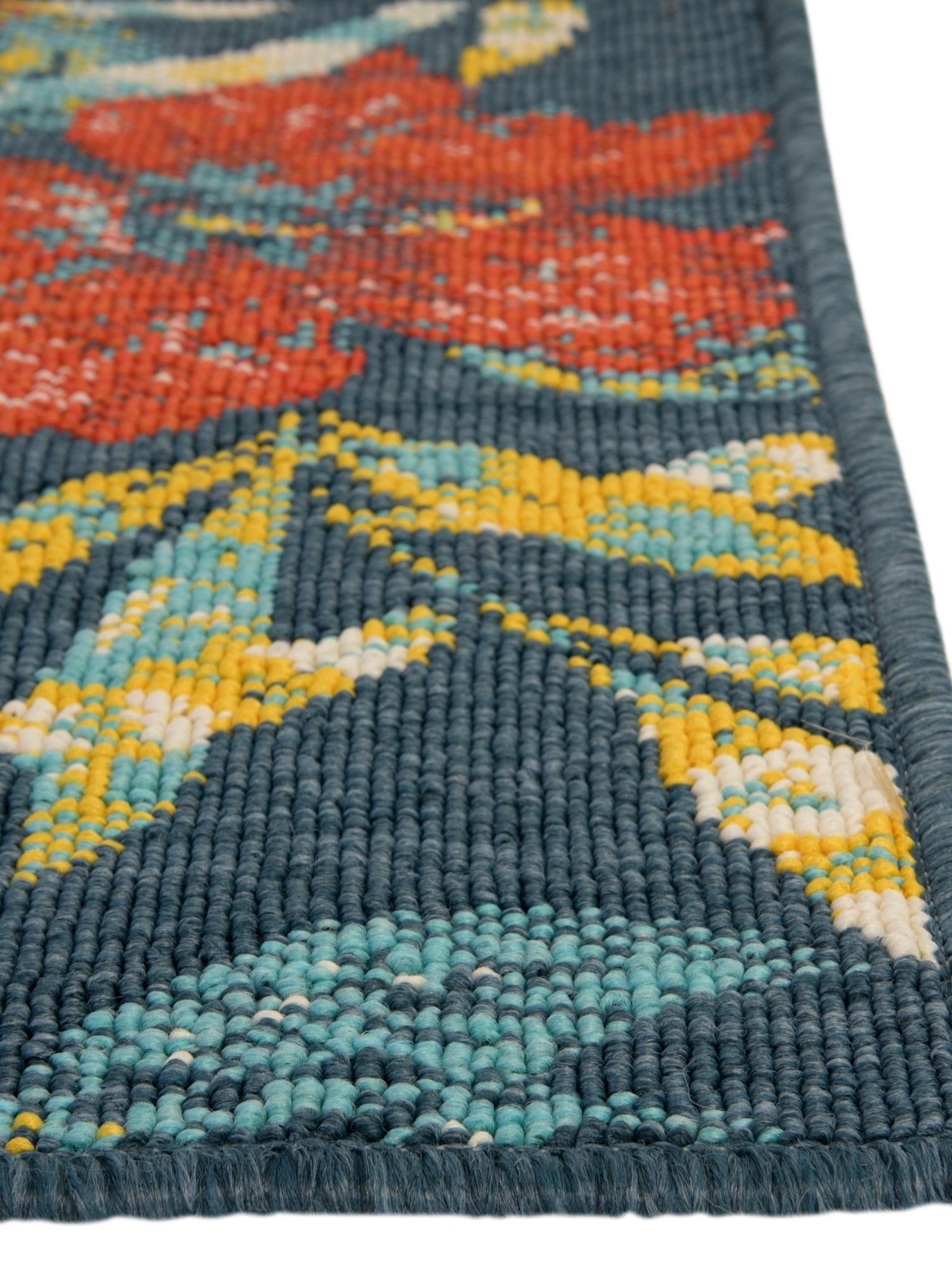 Multicolor 9' x 12' Outdoor Coastal Rectangle Area Rug Weather Resistant for Patio, Deck, Terrace, Balcony, Porch 100% Polypropylene Coastal Decor Carpet for Sale at Rug Engine