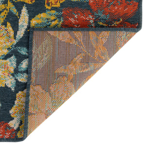 Multicolor 4' 1 x 6' 1 Outdoor Coastal Rectangle Area Rug Weather Resistant for Patio, Deck, Terrace, Balcony, Porch