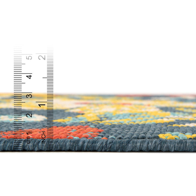 Multicolor 4' 1 x 4' 1 Outdoor Coastal Round Rug