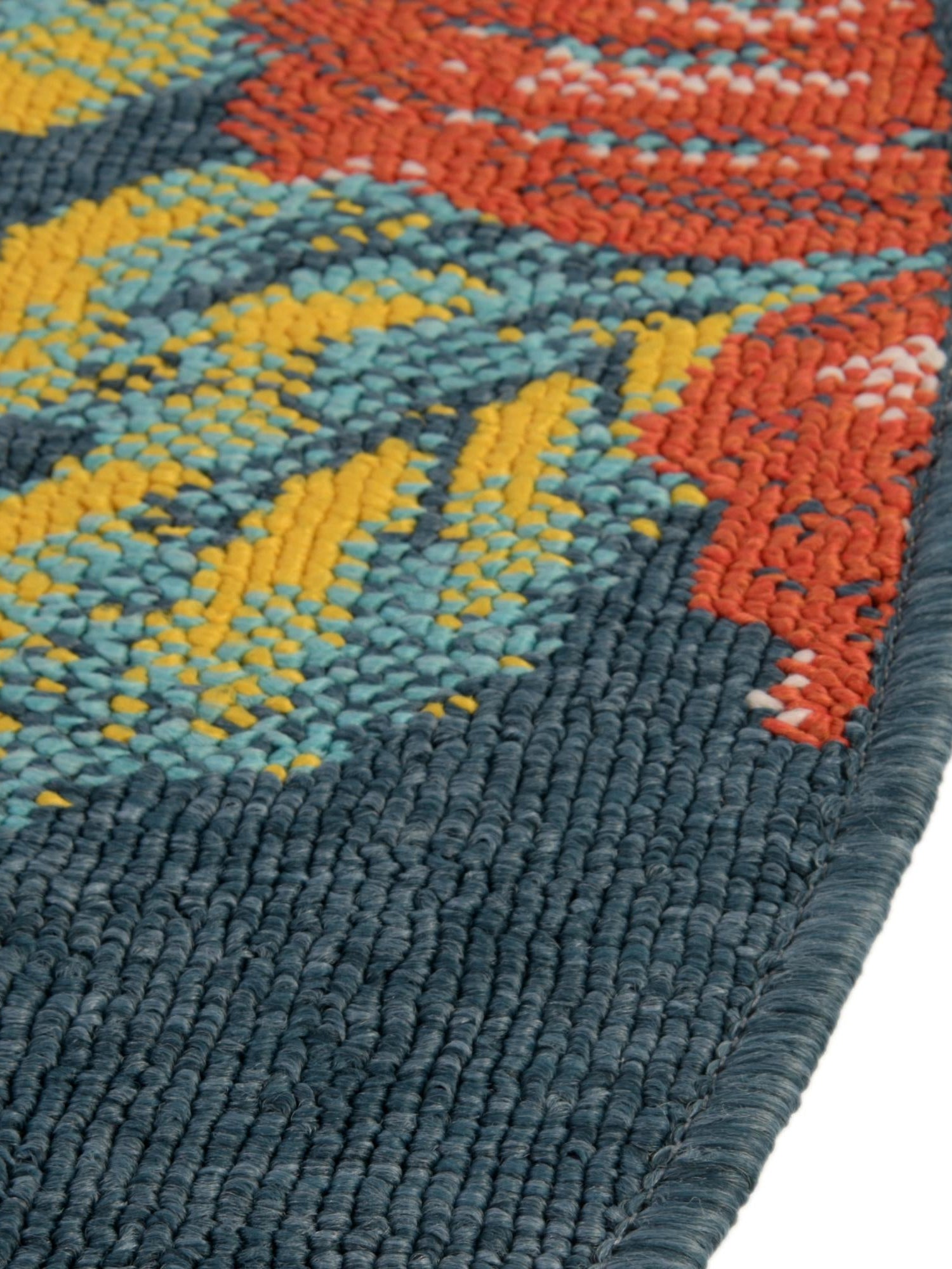 Multicolor 5' 3 x 5' 3 Outdoor Coastal Round Area Rug Weather Resistant for Patio, Deck, Terrace, Balcony, Porch 100% Polypropylene Coastal Decor Carpet for Sale at Rug Engine