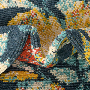 Multicolor 4' 1 x 4' 1 Outdoor Coastal Round Rug