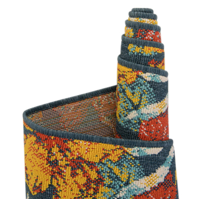 Multicolor 4' 1 x 4' 1 Outdoor Coastal Round Rug