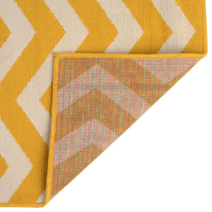 Yellow 7' 10 x 10' Outdoor Coastal Rectangle Area Rug Weather Resistant for Patio, Deck, Terrace, Balcony, Porch