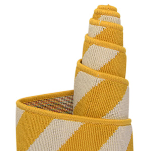 Yellow 5' 3 x 8' Outdoor Coastal Rectangle Area Rug Weather Resistant for Patio, Deck, Terrace, Balcony, Porch
