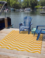 Yellow 7' 10 x 7' 10 Outdoor Coastal Square Area Rug Weather Resistant for Patio, Deck, Terrace, Balcony, Porch 100% Polypropylene Coastal Decor Carpet for Sale at Rug Engine