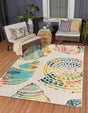 Multicolor 7' 10 x 10' Outdoor Coastal Rectangle Area Rug Weather Resistant for Patio, Deck, Terrace, Balcony, Porch 100% Polypropylene Coastal Decor Carpet for Sale at Rug Engine