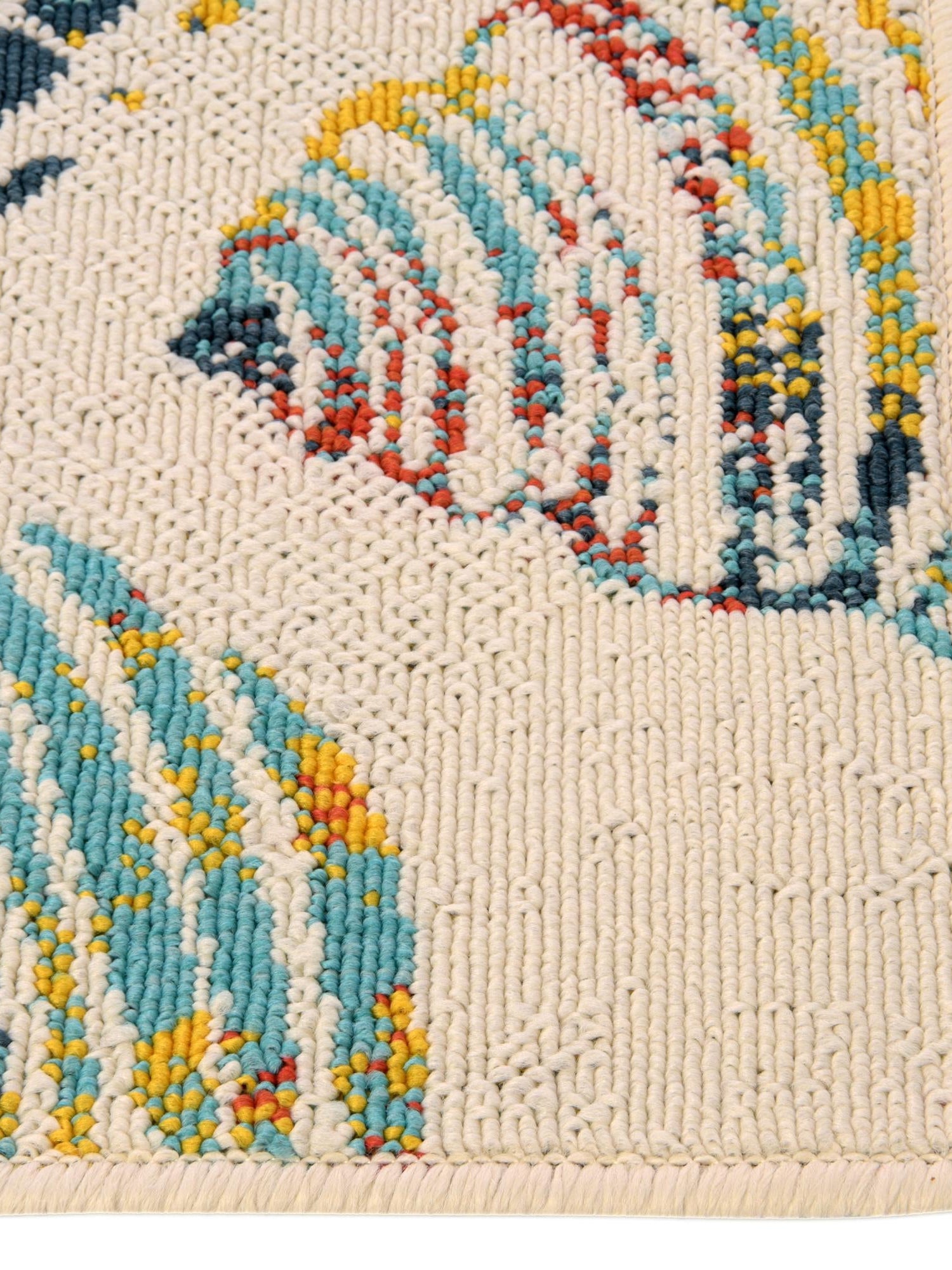 Multicolor 4' 1 x 6' 1 Outdoor Coastal Rectangle Area Rug Weather Resistant for Patio, Deck, Terrace, Balcony, Porch 100% Polypropylene Coastal Decor Carpet for Sale at Rug Engine