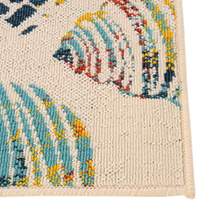 Multicolor 2' x 8' Outdoor Coastal Runner Area Rug Weather Resistant for Patio, Deck, Terrace, Balcony, Porch