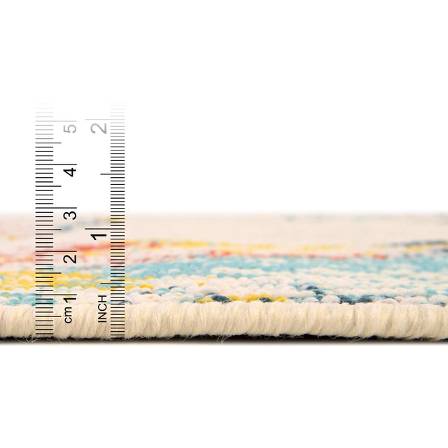 Multicolor 8' x 8' Outdoor Coastal Square Rug