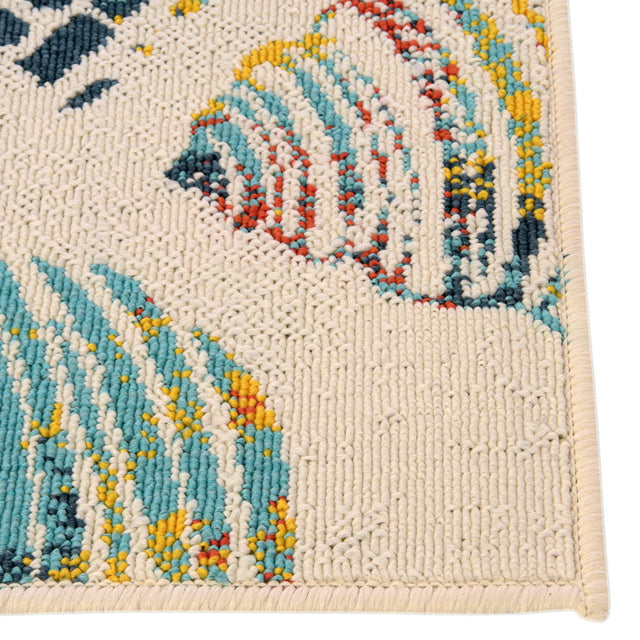 Multicolor 8' x 8' Outdoor Coastal Square Rug