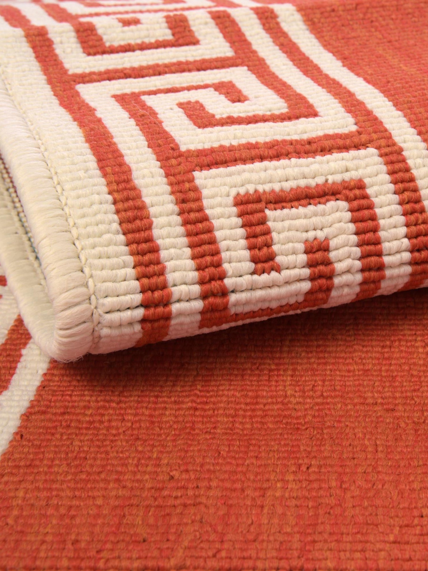 Rust Red 2' x 6' 1 Outdoor Coastal Runner Area Rug Weather Resistant for Patio, Deck, Terrace, Balcony, Porch 100% Polypropylene Coastal Decor Carpet for Sale at Rug Engine