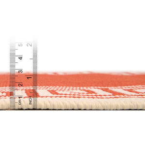 Rust Red 4' 1 x 4' 1 Outdoor Coastal Round Area Rug Weather Resistant for Patio, Deck, Terrace, Balcony, Porch 100% Polypropylene Coastal Decor Carpet for Sale at Rug Engine