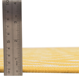 Yellow 8' x 8' Outdoor Trellis Square Area Rug Weather Resistant for Patio, Deck, Terrace, Balcony, Porch Geometric Design Water Safe Outside Carpet for Sale at Rug Engine