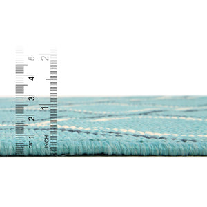 Teal 8' x 8' Outdoor Trellis Square Rug