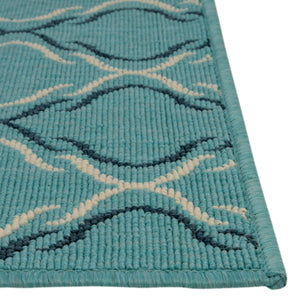 Teal 8' x 8' Outdoor Trellis Square Rug