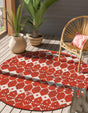 Rust Red 4' 1 x 4' 1 Outdoor Trellis Round Area Rug Weather Resistant for Patio, Deck, Terrace, Balcony, Porch Geometric Design Water Safe Outside Carpet for Sale at Rug Engine