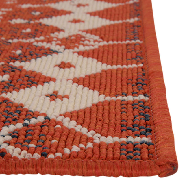 Rust Red 7' 10 x 7' 10 Outdoor Trellis Square Area Rug Weather Resistant for Patio, Deck, Terrace, Balcony, Porch Geometric Design Water Safe Outside Carpet for Sale at Rug Engine