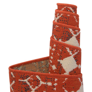 Rust Red 7' 10 x 7' 10 Outdoor Trellis Square Area Rug Weather Resistant for Patio, Deck, Terrace, Balcony, Porch Geometric Design Water Safe Outside Carpet for Sale at Rug Engine