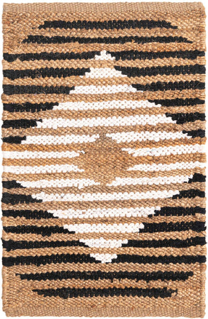 Natural Black 2' 2 x 3' 1 Chindi Jute Rectangle Area Rug Interior Design Home Decor Carpet Mat for Sale at Rug Engine