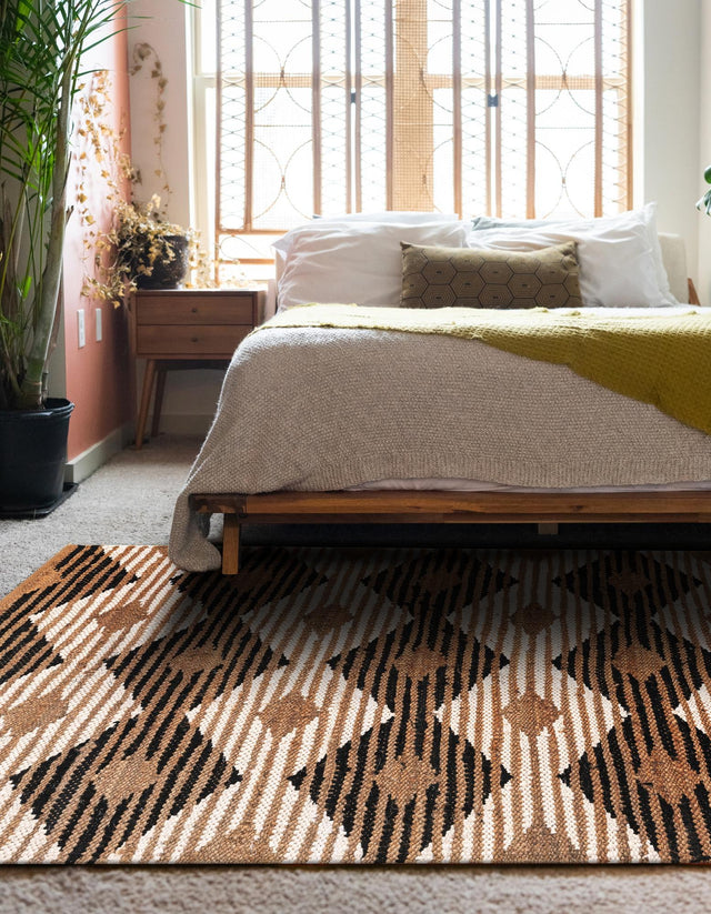 Natural Black 7' 10 x 10' Chindi Jute Rectangle Area Rug Interior Design Home Decor Carpet Mat for Sale at Rug Engine