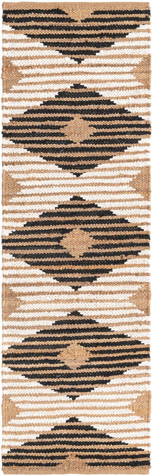 Natural Black 2' 7 x 8' Chindi Jute Runner Area Rug Interior Design Home Decor Carpet Mat for Sale at Rug Engine