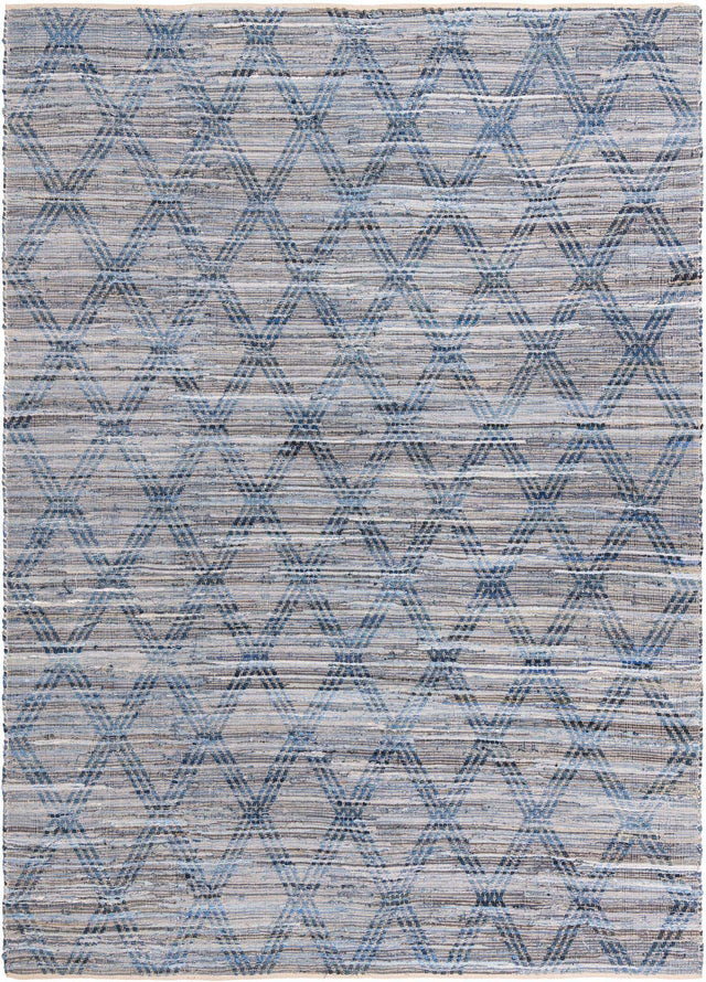 Denim blue 10' x 13' 11 Chindi Cotton Rectangle Area Rug Interior Design Home Decor Carpet Mat for Sale at Rug Engine