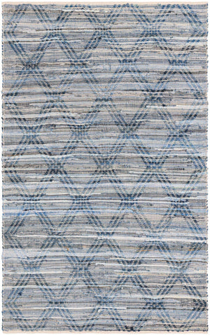 Denim blue 5' 1 x 8' Chindi Cotton Rectangle Area Rug Interior Design Home Decor Carpet Mat for Sale at Rug Engine