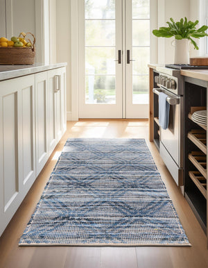 Denim blue 2' 7 x 8' Chindi Cotton Runner Area Rug Interior Design Home Decor Carpet Mat for Sale at Rug Engine