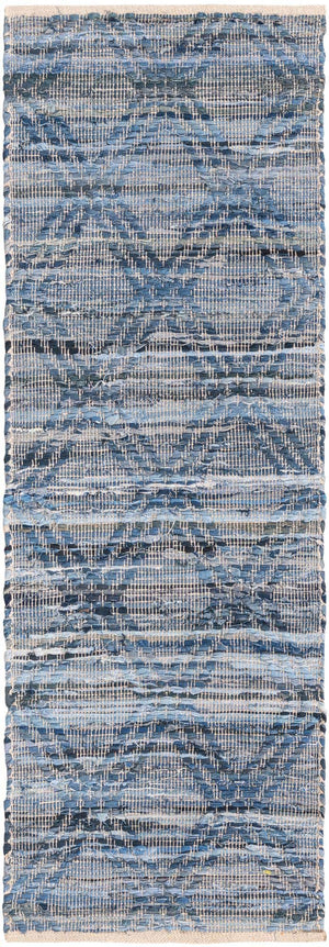Denim blue 2' x 6' 1 Chindi Cotton Runner Area Rug Interior Design Home Decor Carpet Mat for Sale at Rug Engine