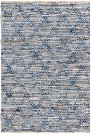 Denim blue 6' 1 x 9' Chindi Cotton Rectangle Area Rug Interior Design Home Decor Carpet Mat for Sale at Rug Engine