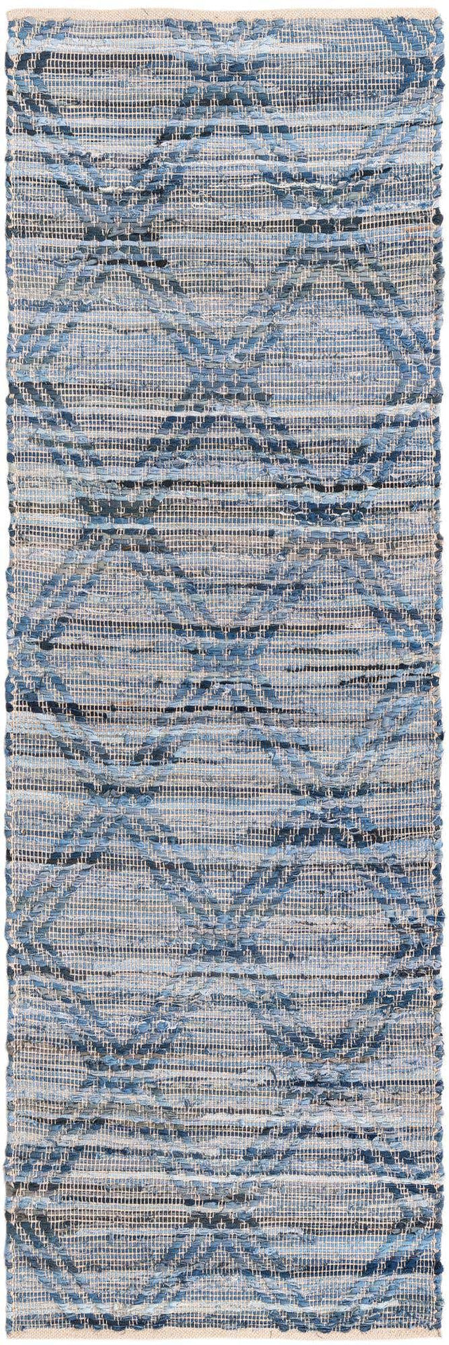 Denim blue 2' 7 x 8' Chindi Cotton Runner Area Rug Interior Design Home Decor Carpet Mat for Sale at Rug Engine