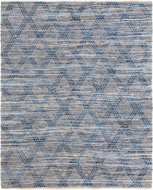 Denim blue 8' x 10' Chindi Cotton Rectangle Area Rug Interior Design Home Decor Carpet Mat for Sale at Rug Engine