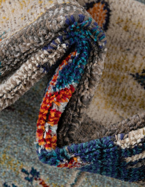 Ivory Gray Blue 6' 1 x 9' Vivid Rectangle Area Rug Colorful Modern Unique Indoor Easy Clean Durable Carpet Mat for Home Interior Design & Decor for Sale at Rug Engine