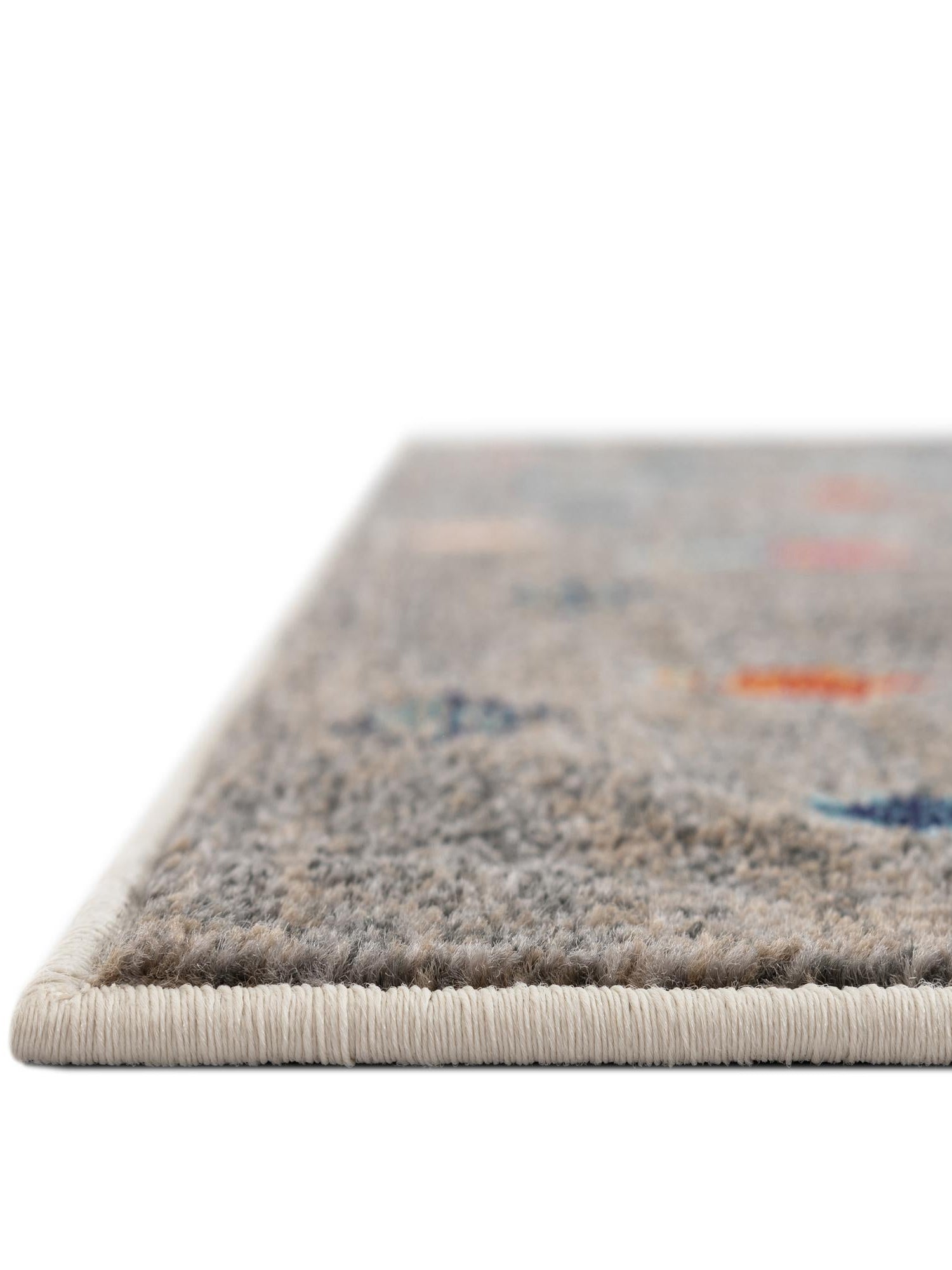 Ivory Gray Blue 9' 10 x 9' 10 Vivid Square Area Rug Colorful Modern Unique Indoor Easy Clean Durable Carpet Mat for Home Interior Design & Decor for Sale at Rug Engine
