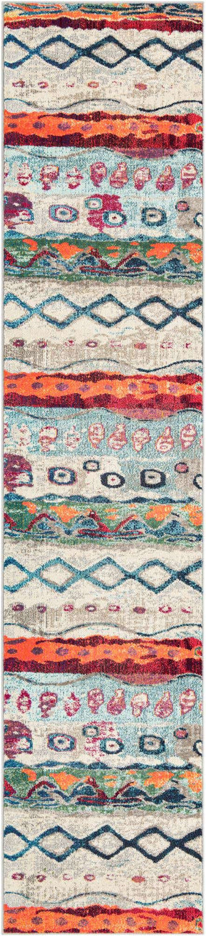 Multicolor 2' 7 x 12' Vivid Runner Area Rug Colorful Modern Unique Indoor Easy Clean Durable Carpet Mat for Home Interior Design & Decor for Sale at Rug Engine