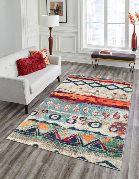 Multicolor 9' 10 x 14' 1 Vivid Rectangle Area Rug Colorful Modern Unique Indoor Easy Clean Durable Carpet Mat for Home Interior Design & Decor for Sale at Rug Engine
