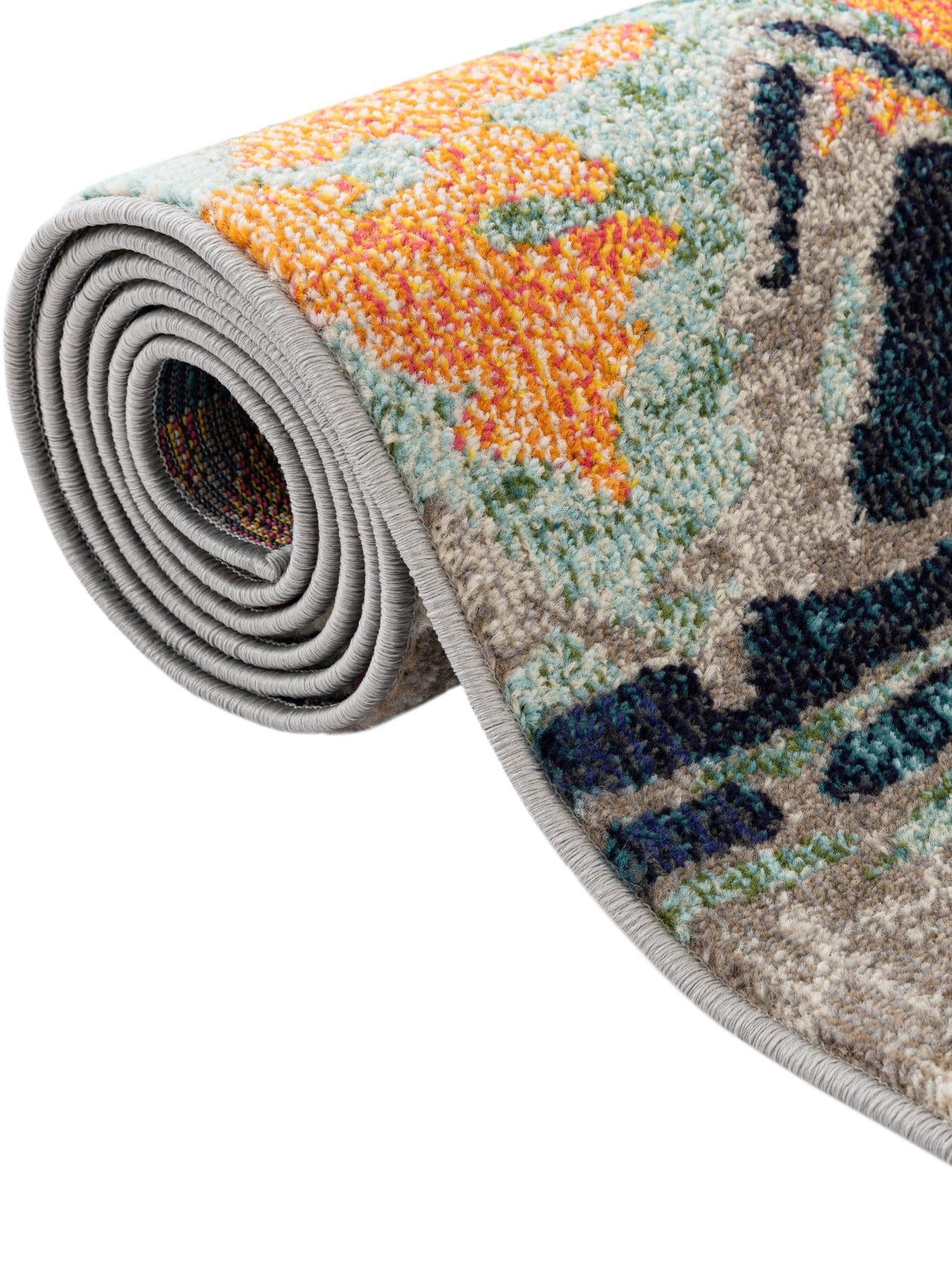Multicolor 6' 1 x 9' Vivid Rectangle Area Rug Colorful Modern Unique Indoor Easy Clean Durable Carpet Mat for Home Interior Design & Decor for Sale at Rug Engine