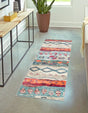 Multicolor 2' 7 x 12' Vivid Runner Area Rug Colorful Modern Unique Indoor Easy Clean Durable Carpet Mat for Home Interior Design & Decor for Sale at Rug Engine