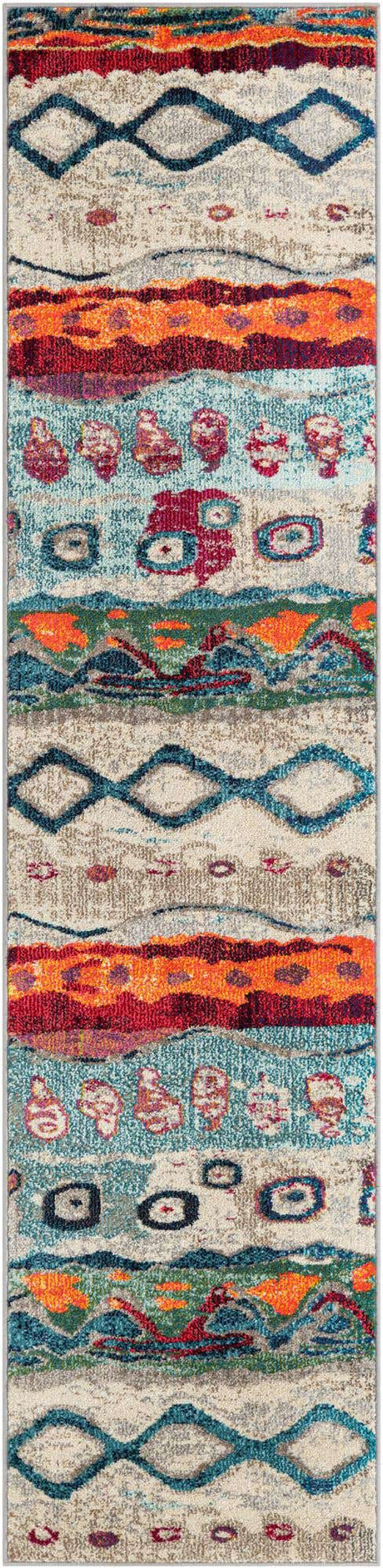 Multicolor 2' x 8' Vivid Runner Area Rug Colorful Modern Unique Indoor Easy Clean Durable Carpet Mat for Home Interior Design & Decor for Sale at Rug Engine