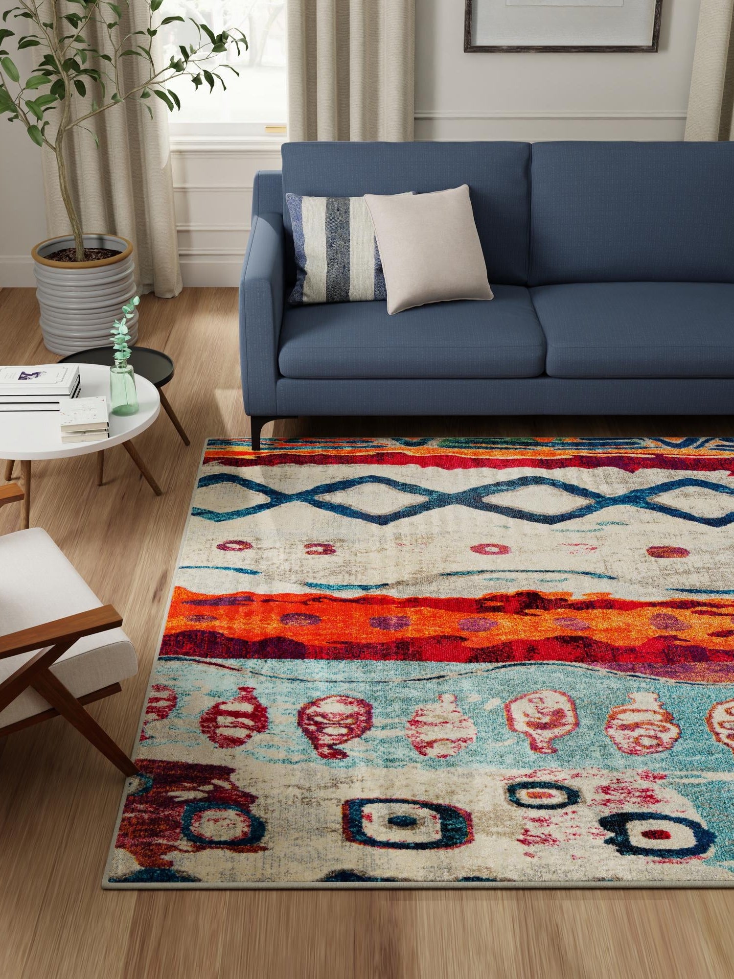 Multicolor 9' 10 x 9' 10 Vivid Square Area Rug Colorful Modern Unique Indoor Easy Clean Durable Carpet Mat for Home Interior Design & Decor for Sale at Rug Engine